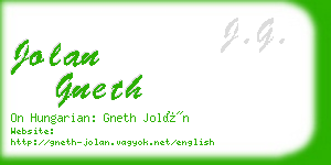 jolan gneth business card